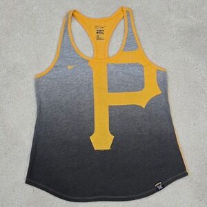 Nike Pittsburgh Pirates Women's Racerback Tank Top Size L Gray Yellow NWOT